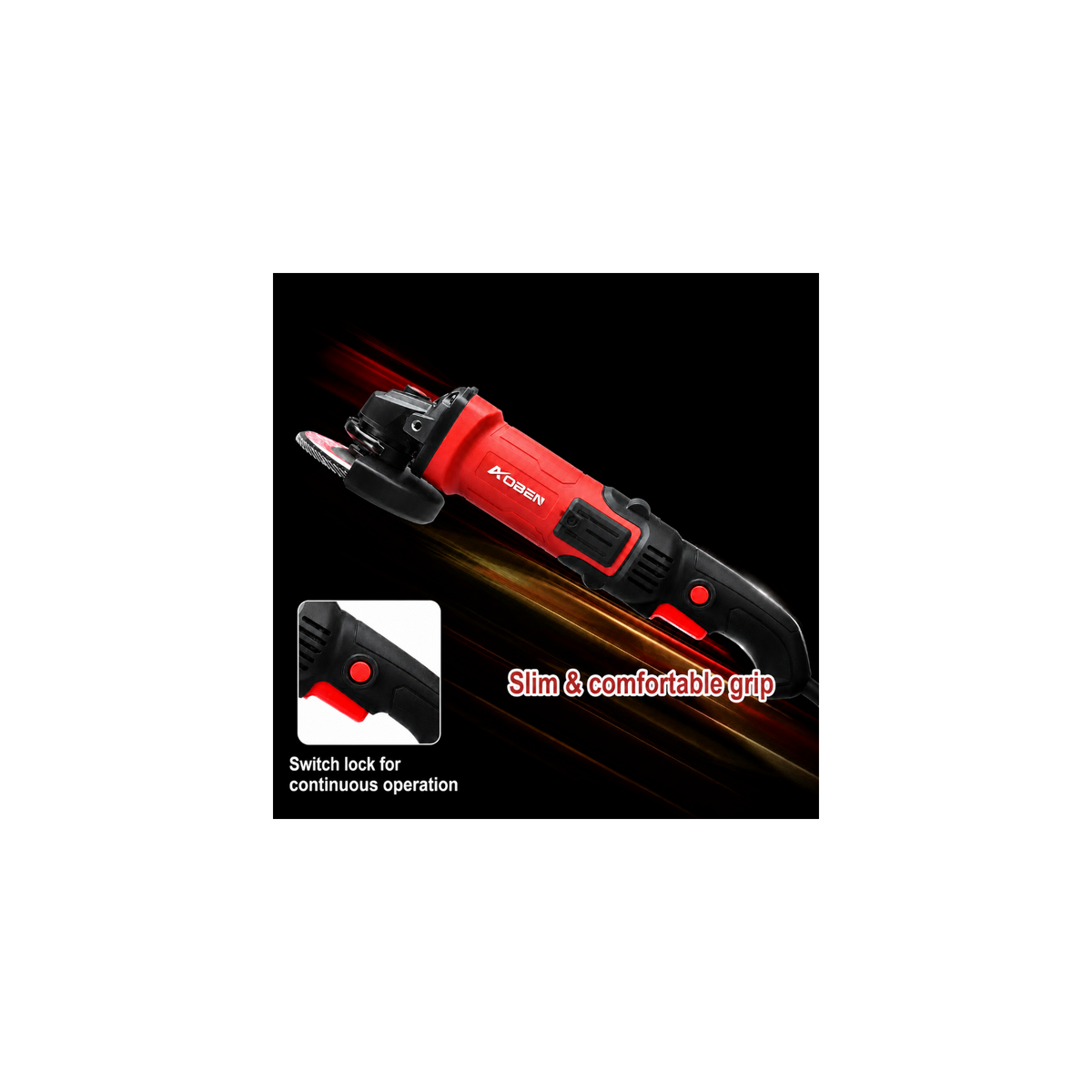 4-1/2" 1200W 6-Speed Power Motor Corded Angle Grinder