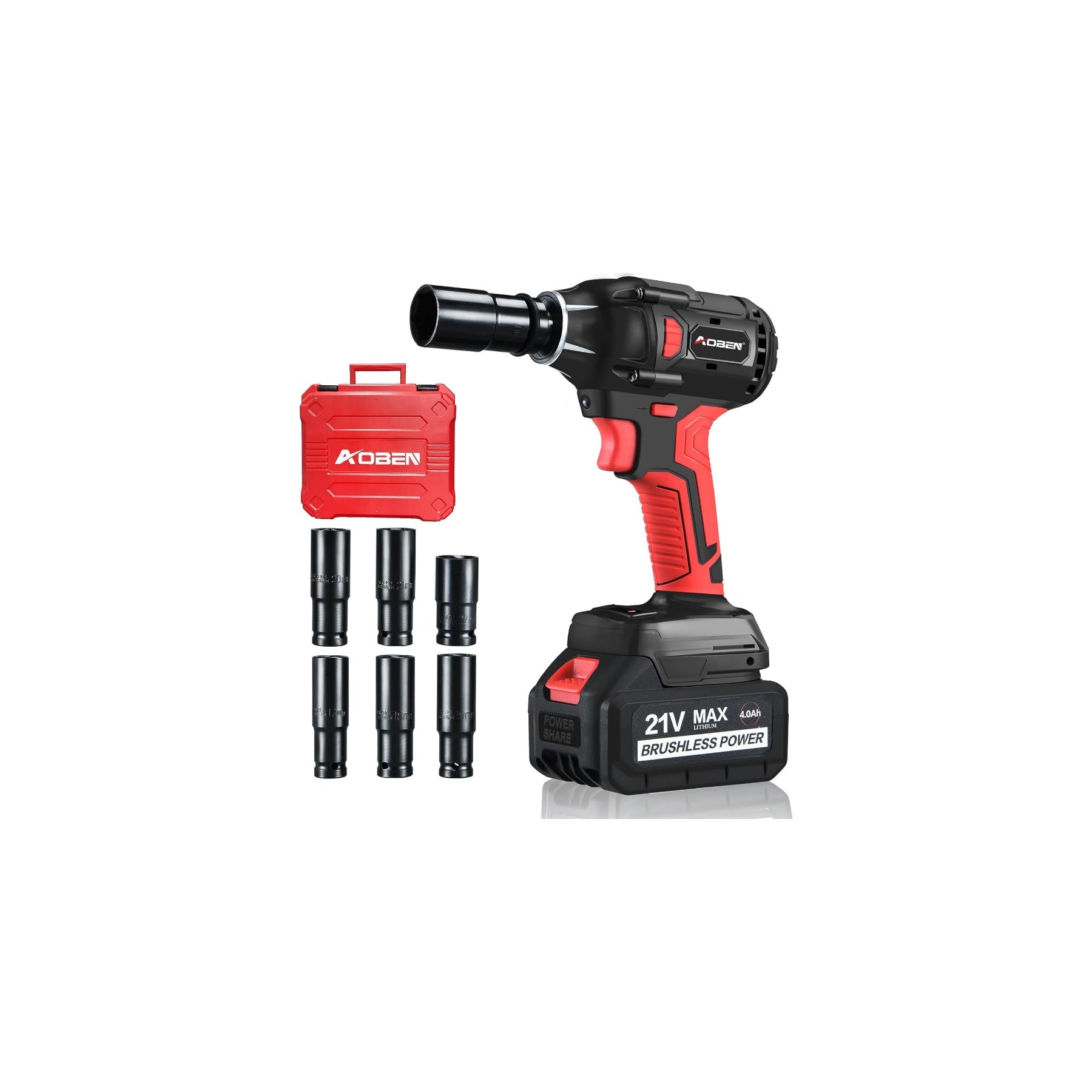 1/2" 21V Brushless Cordless Impact Wrench with 1 Battery