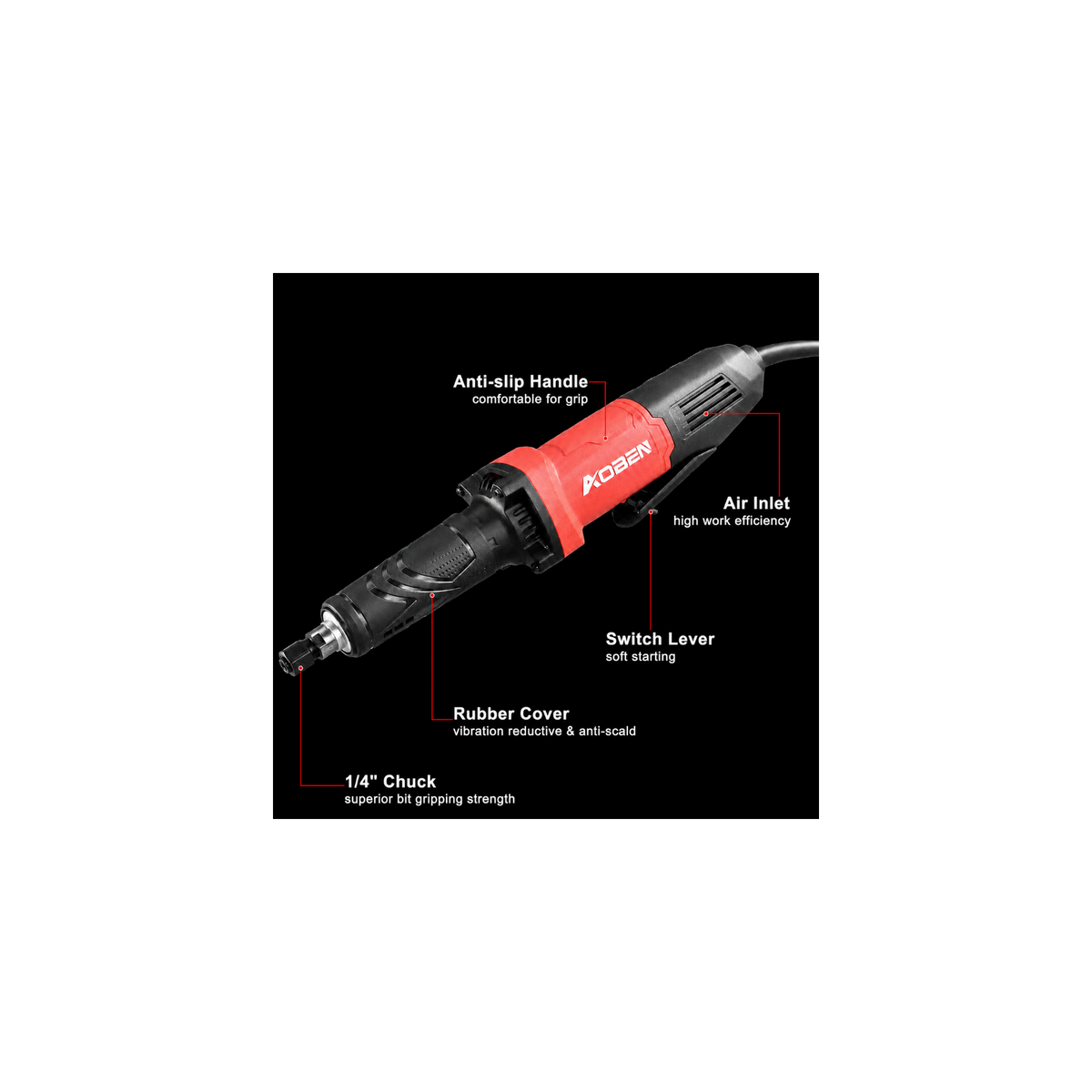 1/4" Power Motor Electric Corded Die Grinder