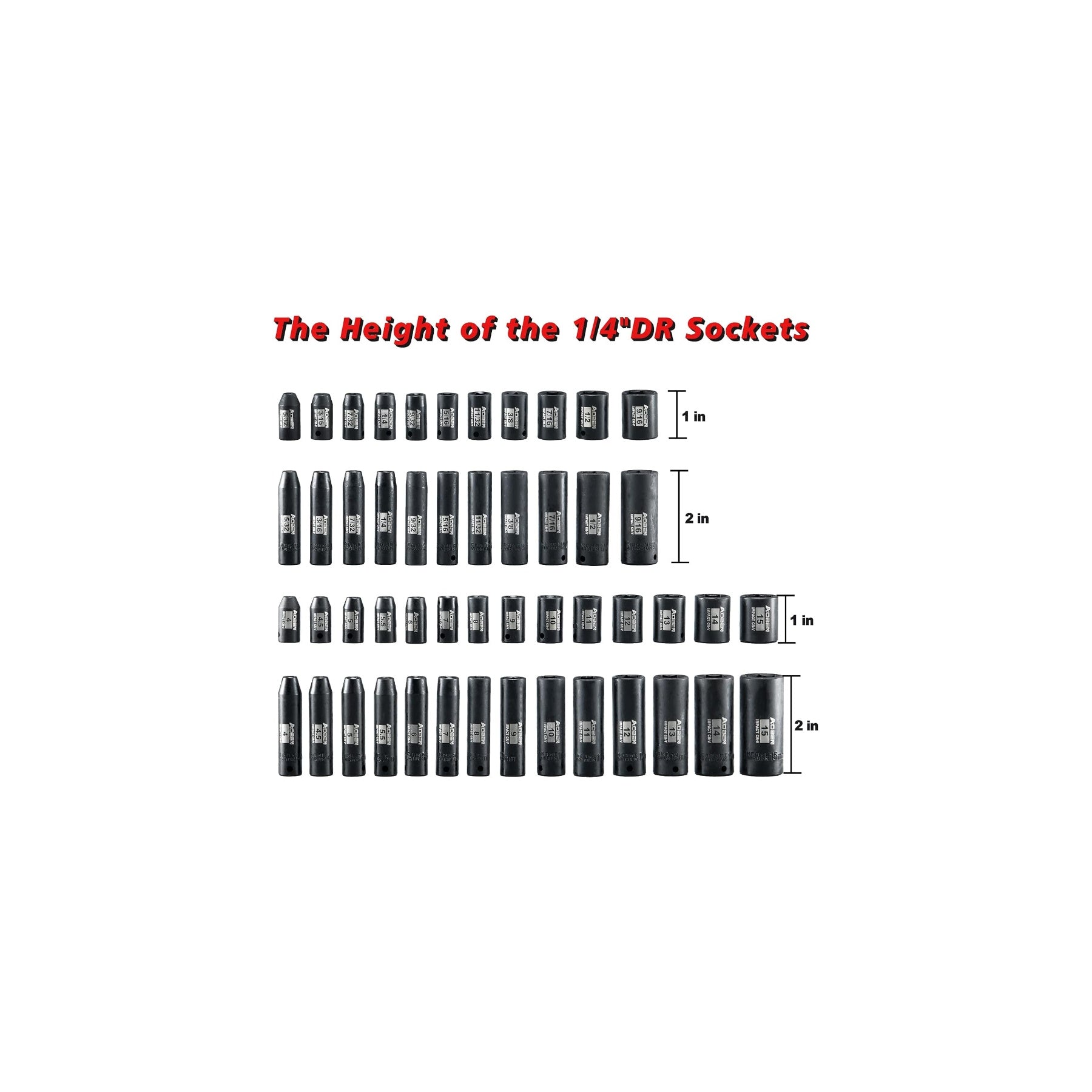 1/4"  54 Pieces Drive Impact Socket Set