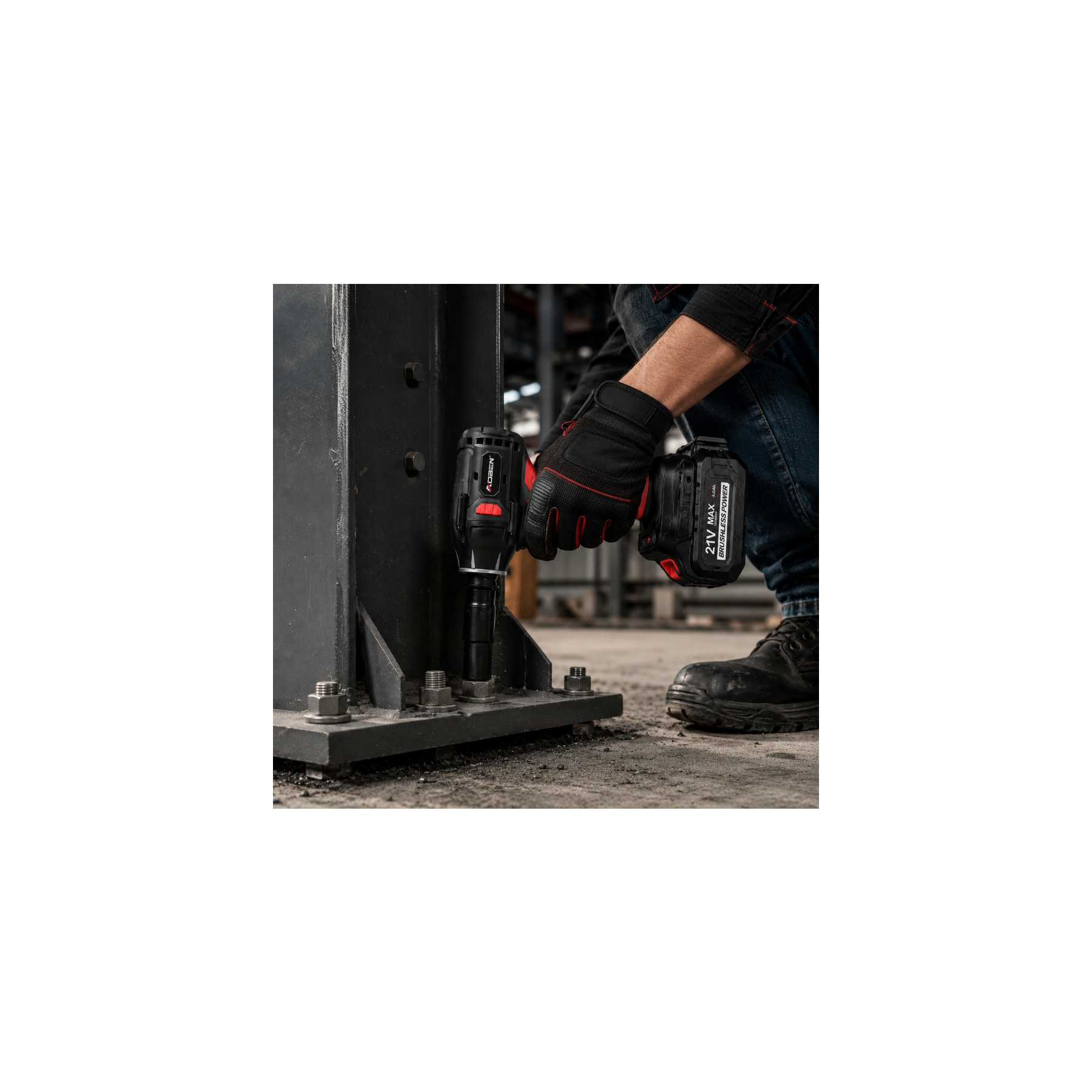 1/2" 21V Brushless Cordless Impact Wrench with 2 Battery