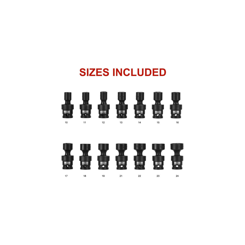 1/2"  18 Pieces Drive Impact Socket Set