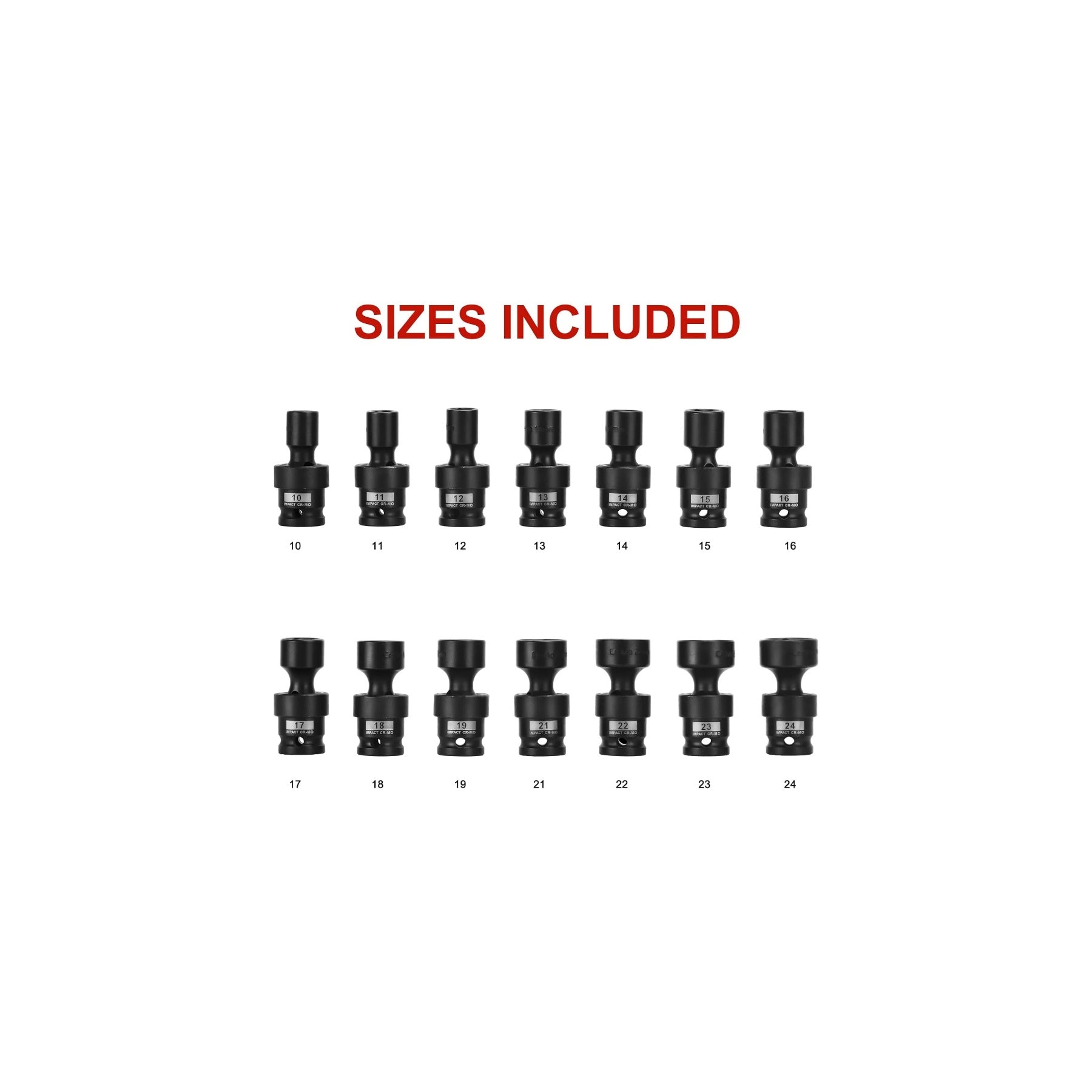 1/2"  18 Pieces Drive Impact Socket Set