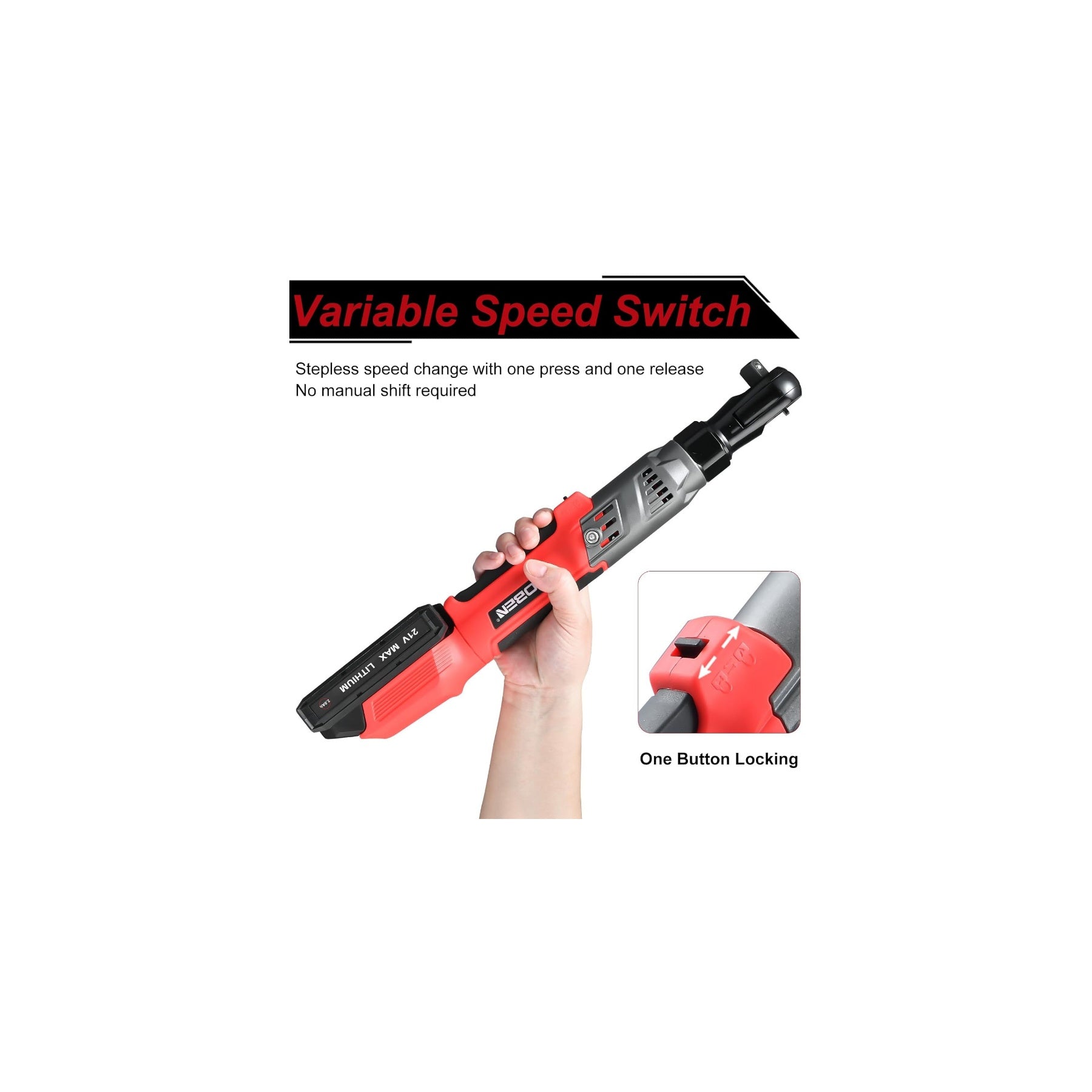 3/8" 21V Brushless Cordless Electric Power Ratchet