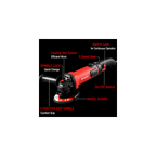 4-1/2" 1200W 6-Speed Power Motor Corded Angle Grinder