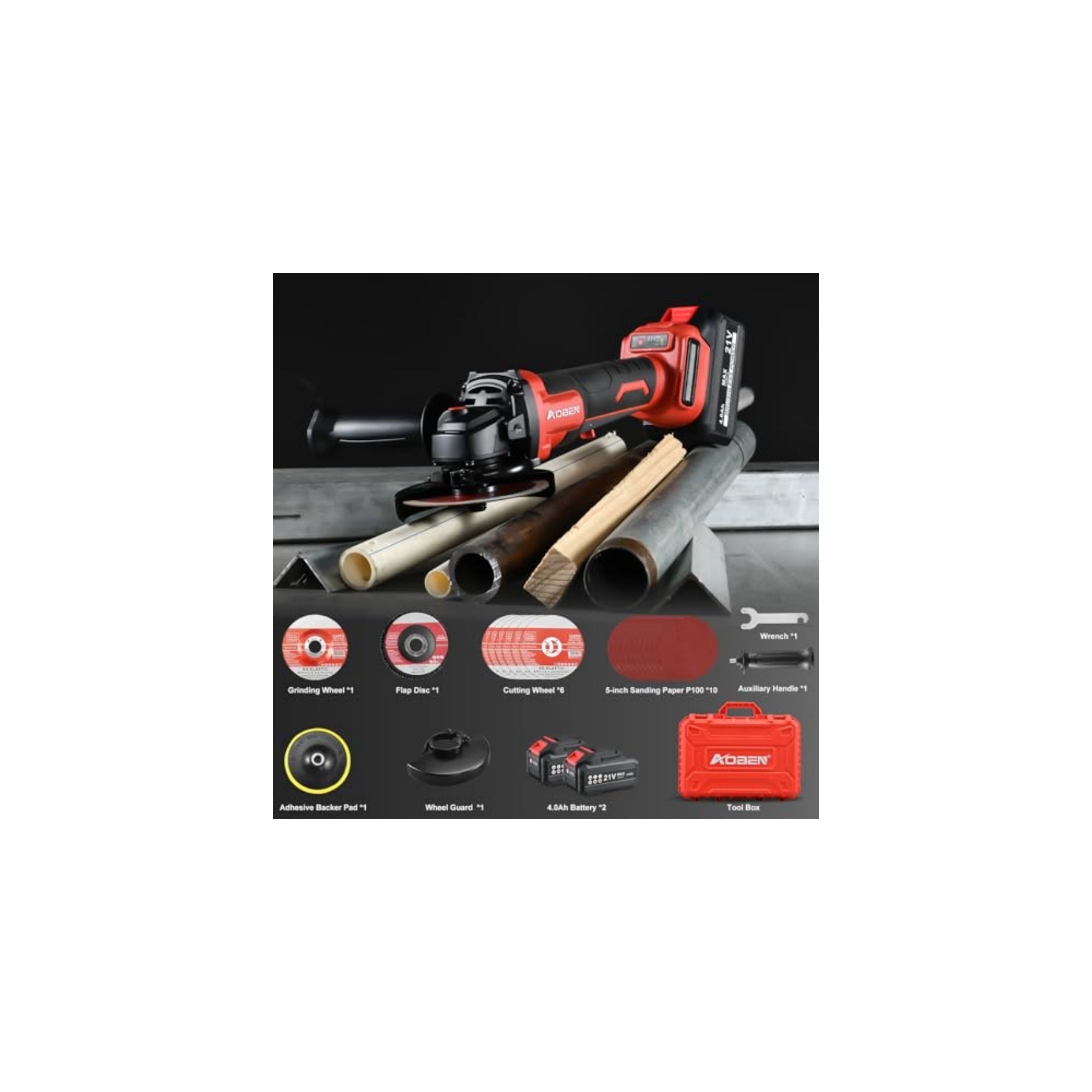 4-1/2" 21V Paddle Switch Brushless Cordless Angle Grinder