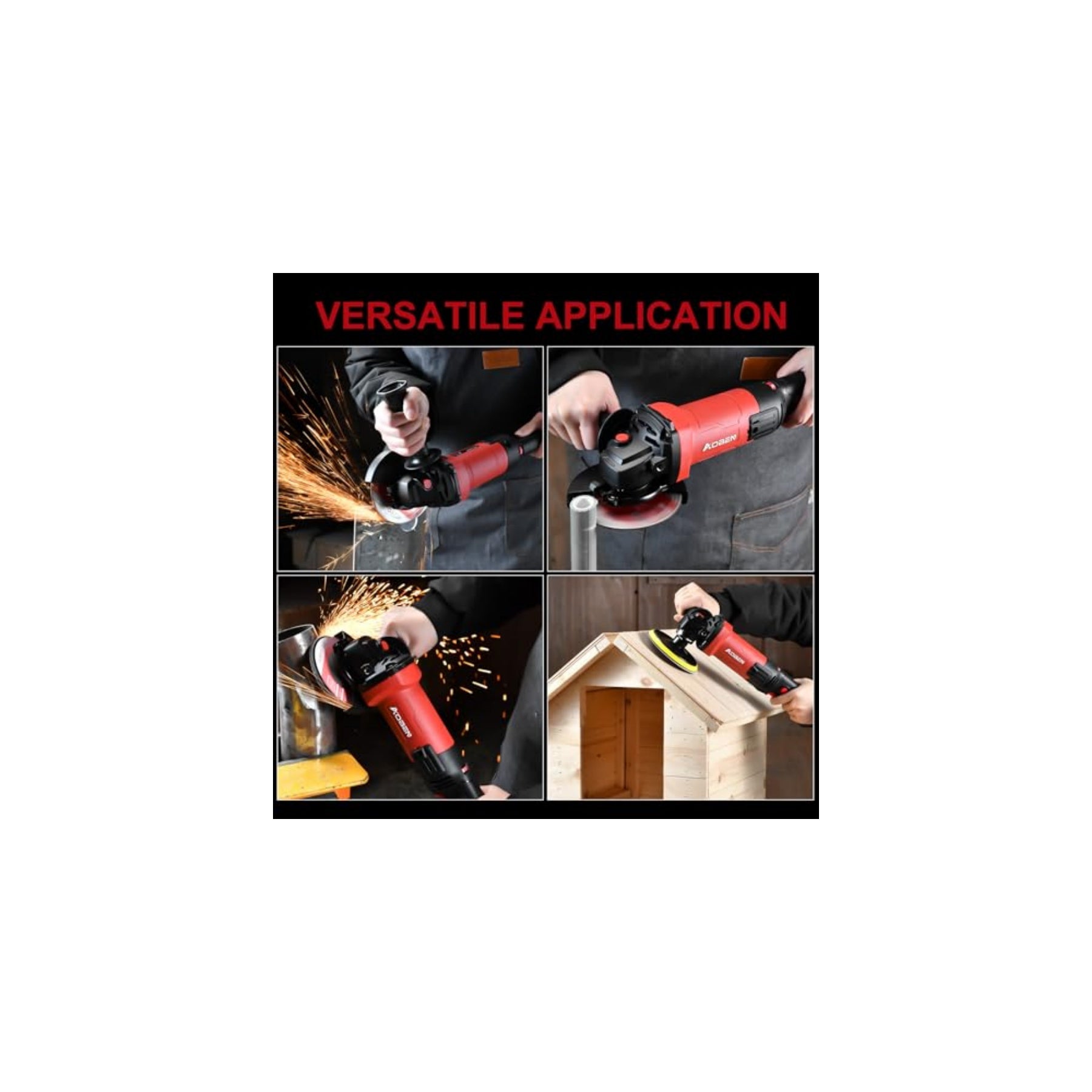 4-1/2" 900W 6-Speed Power Motor Corded Angle Grinder