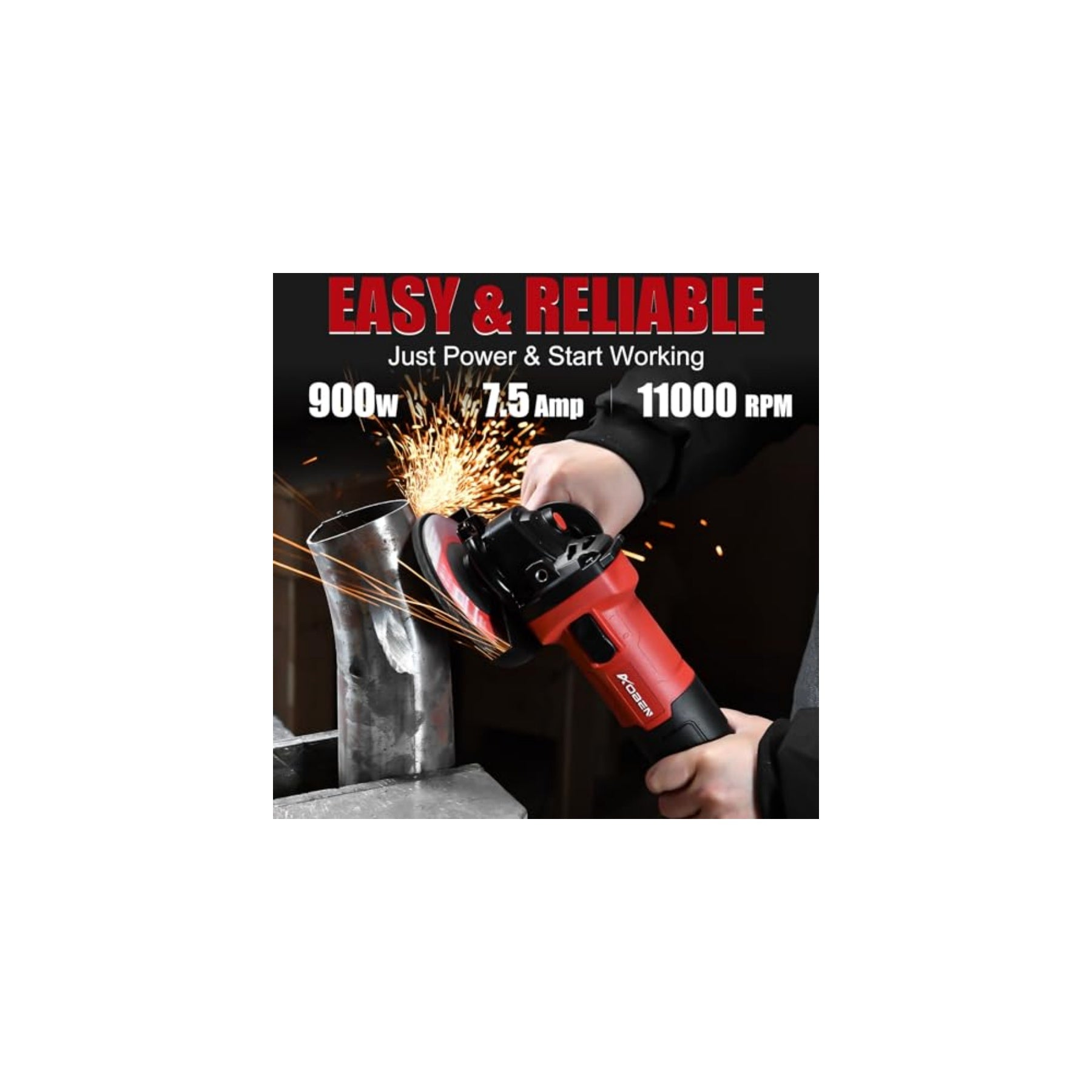 4-1/2" 900W Power Motor Corded Angle Grinder