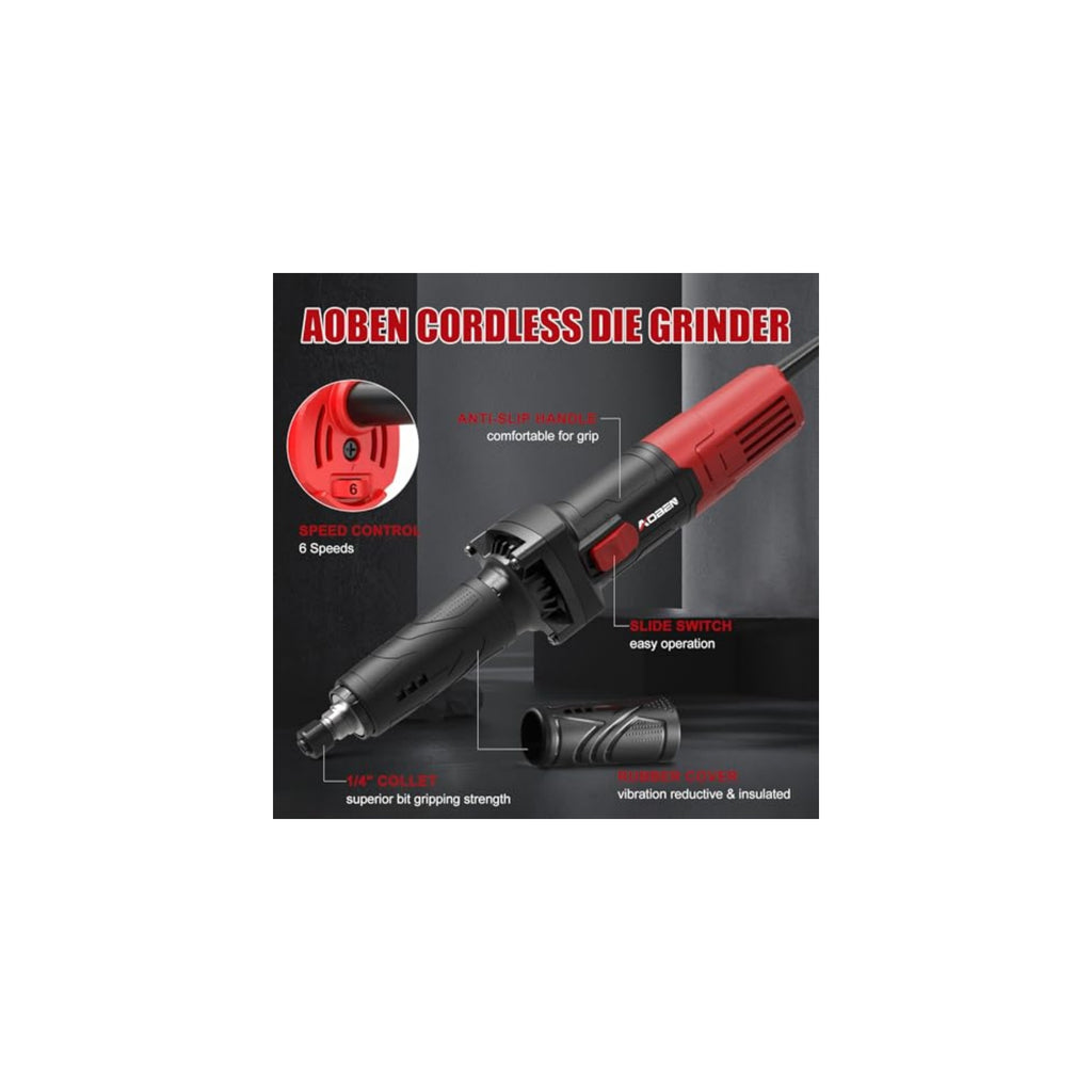 1/4" 6-Speed Power Motor Electric Corded Die Grinder