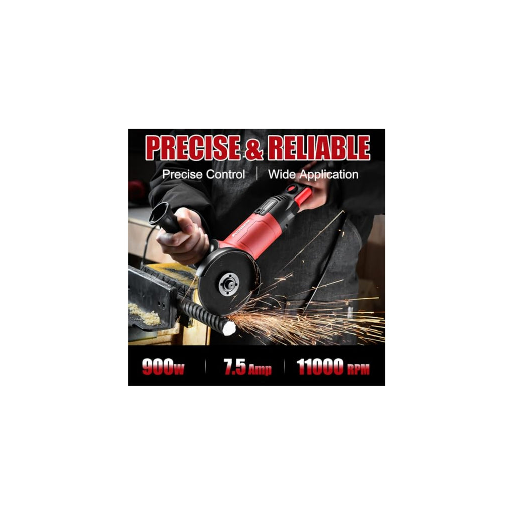 4-1/2" 900W 6-Speed Power Motor Corded Angle Grinder