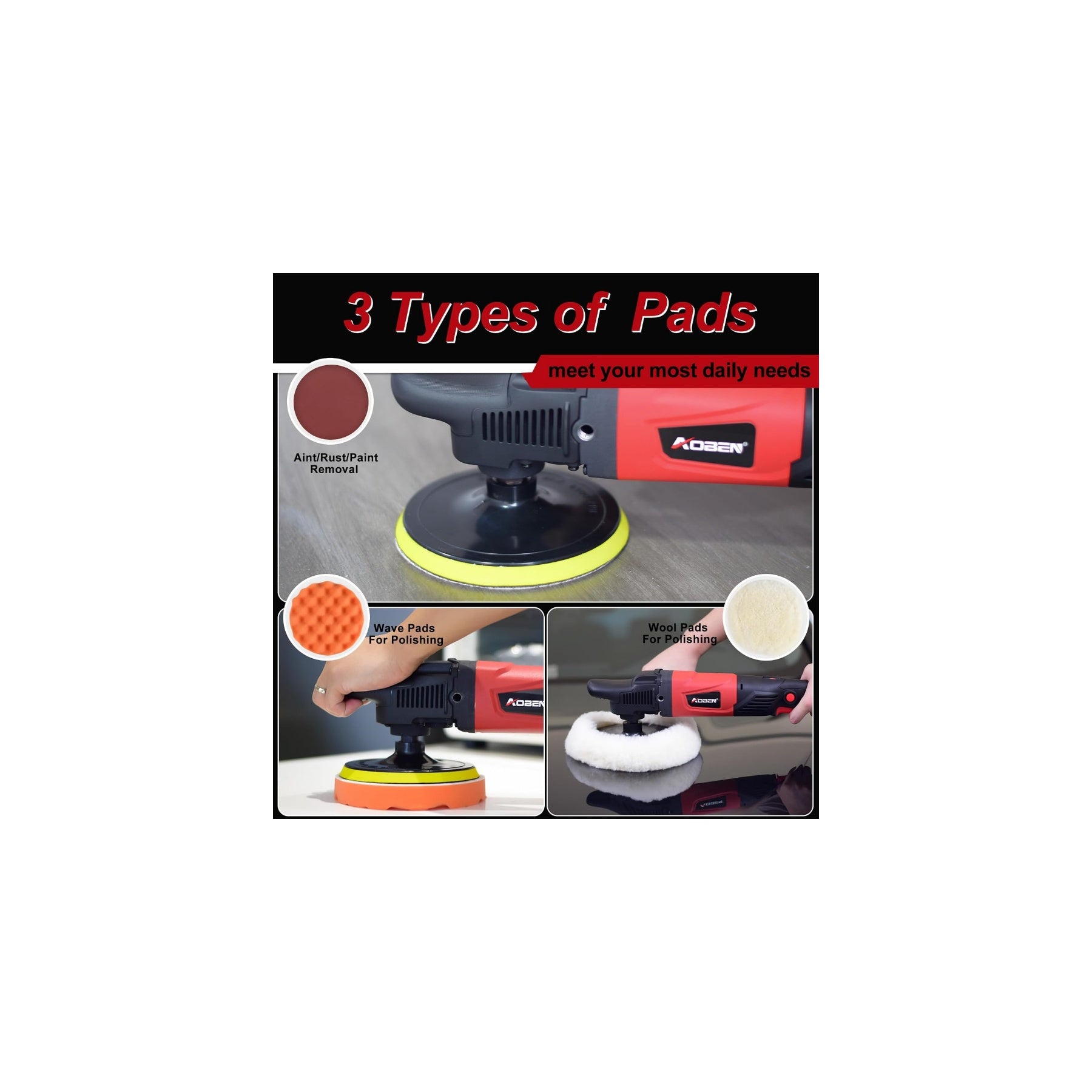 6"/ 7" 1200W Rotary Buffer Polisher