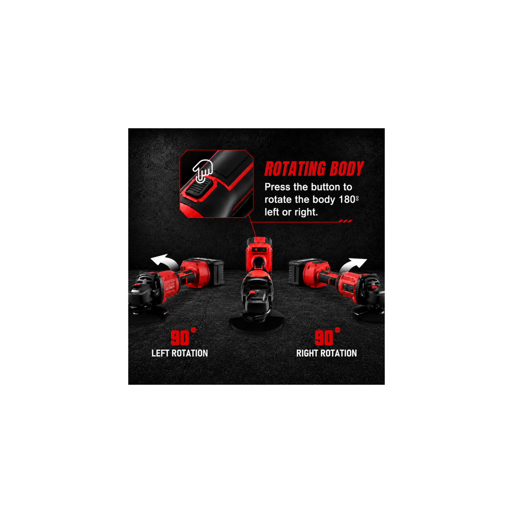 4-1/2" 21V 180° Rotating Body Brushless Cordless Angle Grinder