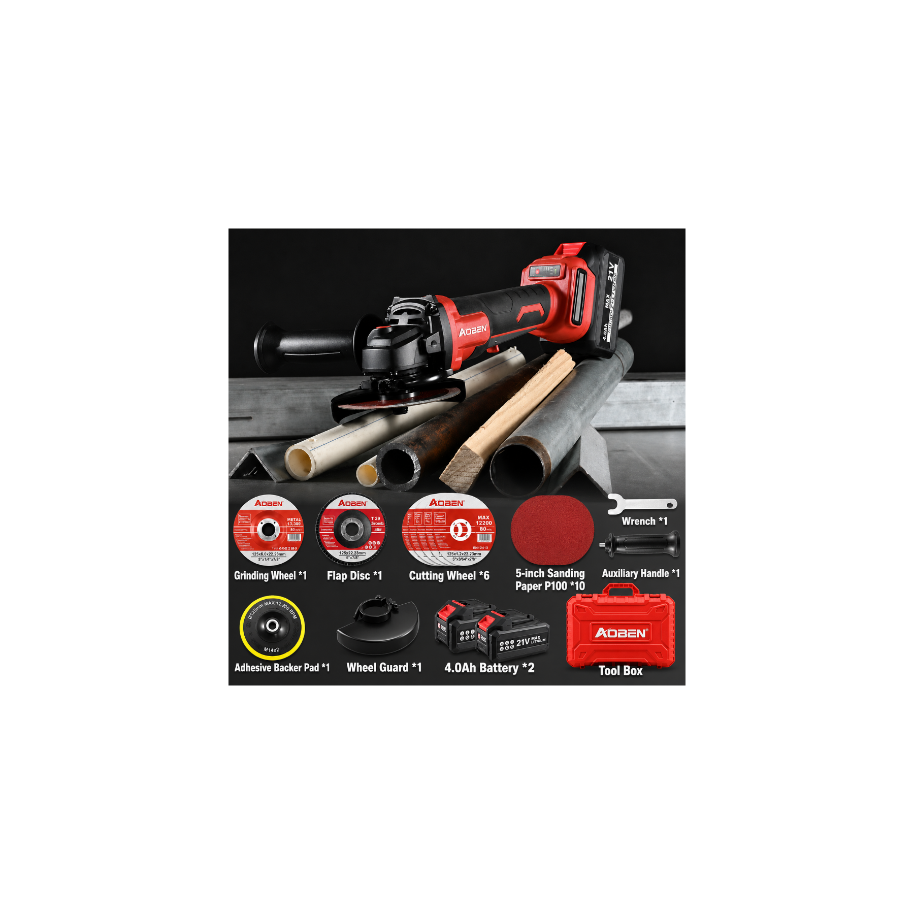 4-1/2" 21V Paddle Switch Brushless Cordless Angle Grinder