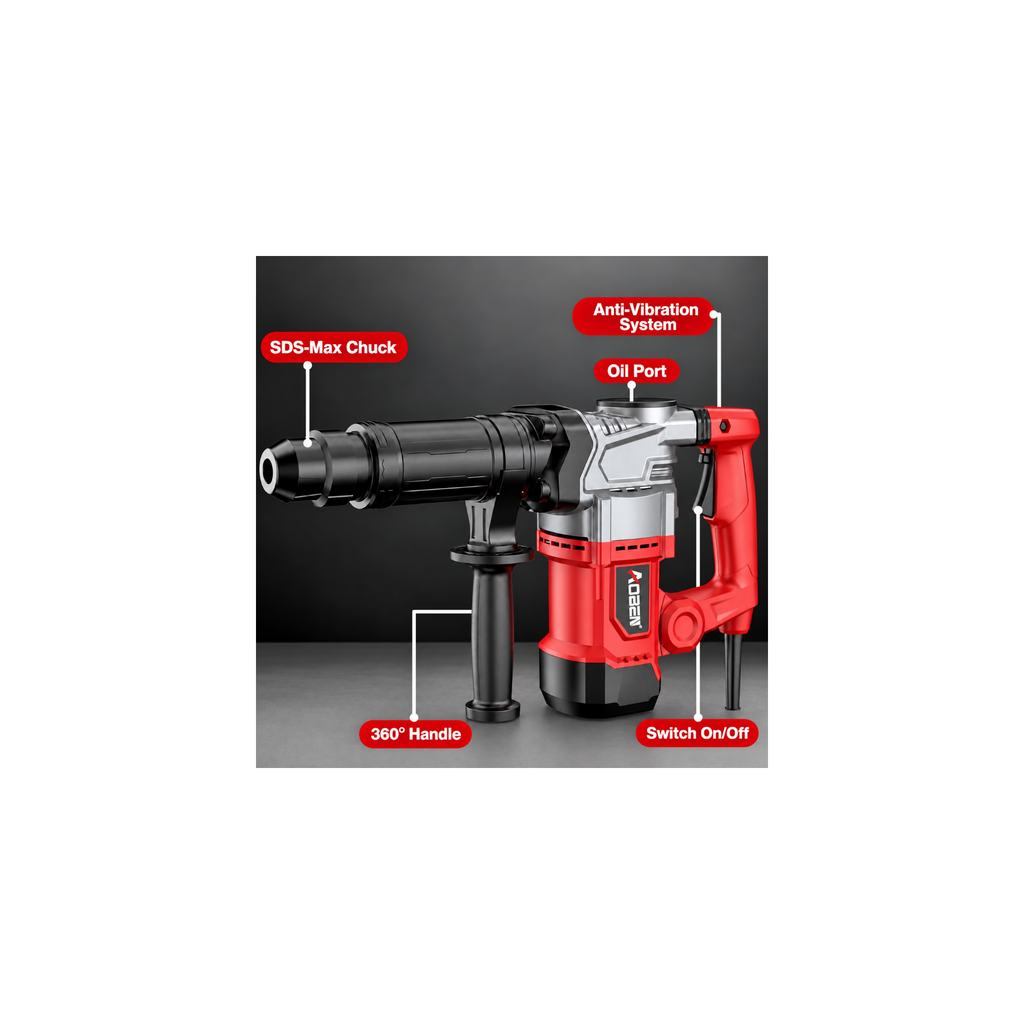 SDS-Max Demolition Hammer with 18 mm Shank Compatibility
